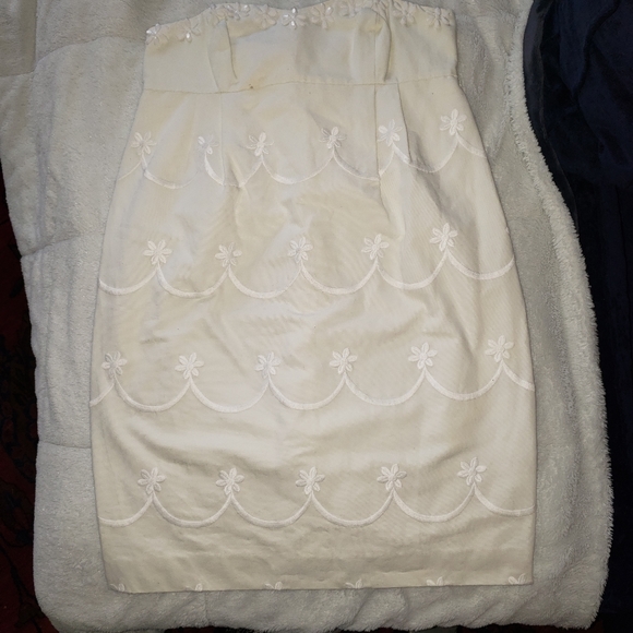 Host Pick 🥂 Lilly Pulitzer White Embroidered Floral Stapless Mini Dress - Picture 3 of 12